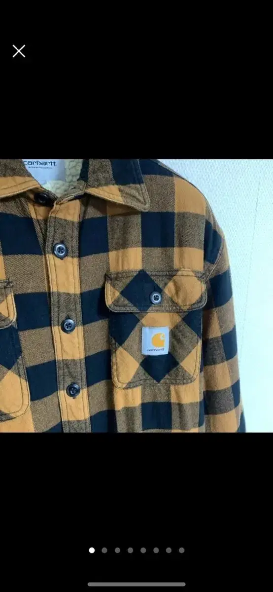 Carhartt WIP イエローチェック花柄起毛シャツジャケット M (95 ~ 100)